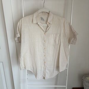 Striped Short-Sleeve Oversized Button down shirt - Festival Stagecoach Coachella